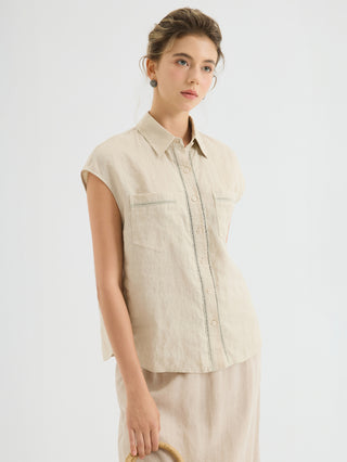 Linen Sleeveless Shirt