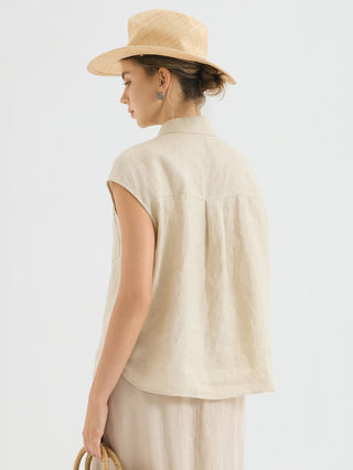 Linen Sleeveless Shirt