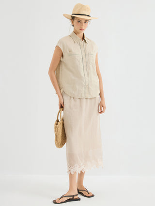 Linen Sleeveless Shirt