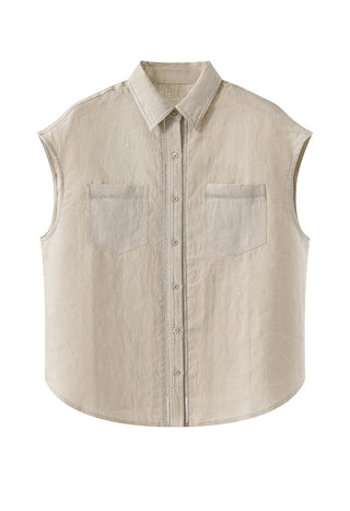 Linen Sleeveless Shirt