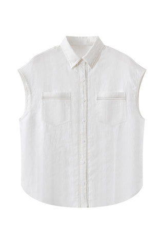 Linen Sleeveless Shirt