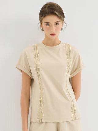 Contrast Trim Short Sleeve Top