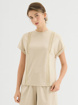 Contrast Trim Short Sleeve Top
