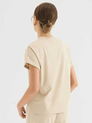 Contrast Trim Short Sleeve Top