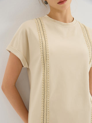 Contrast Trim Short Sleeve Top
