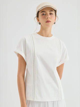 Contrast Trim Short Sleeve Top