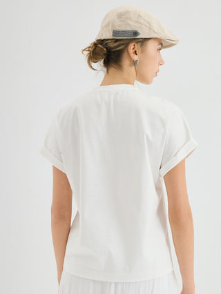 Contrast Trim Short Sleeve Top