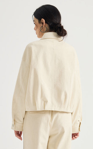 Crystal-Trim Cotton Zip-Up Jacket