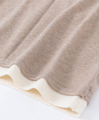 Contrast Trim Rib Knit Long Sleeve Top