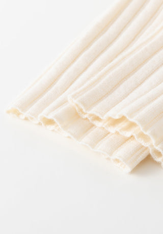 Short-Sleeve Ribbed Knit Cardigan