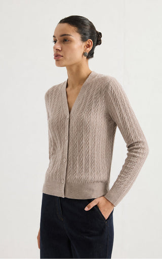 Women’s Cashmere Blend Cable Knit Cardigan