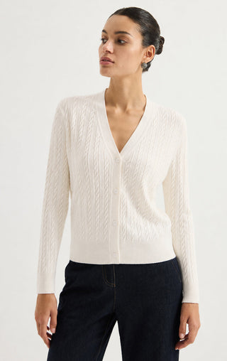 Women’s Cashmere Blend Cable Knit Cardigan