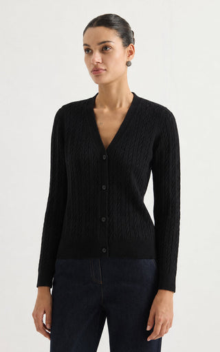 Women’s Cashmere Blend Cable Knit Cardigan