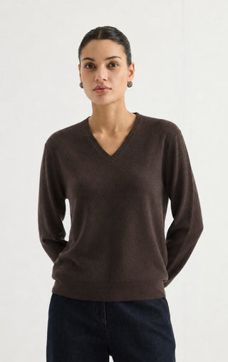 Women’s Cashmere Blend V Neck Knit Pullover