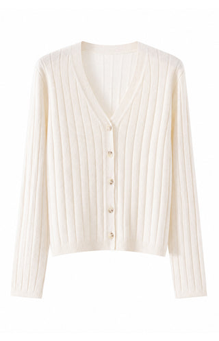 V-Neck Rib Knit Cardigan