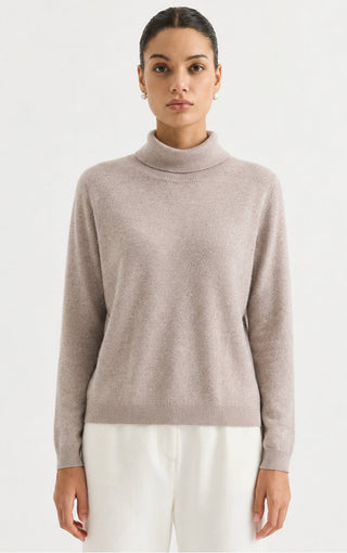 Women's Cashmere Blend Turtleneck Knit Sweater