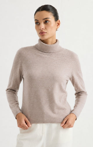 Women's Cashmere Blend Turtleneck Knit Sweater