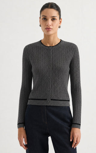 Women's Cashmere Blend Cable Knit Cardigan