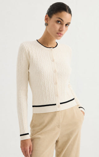 Women's Cashmere Blend Cable Knit Cardigan