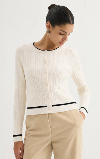 Women's Cashmere Blend Cable Knit Cardigan