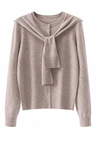 Women’s Cashmere Blend Knit Cardigan with Tie Detail