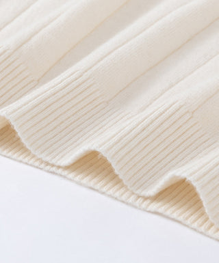 Cable Knit Polo Short Sleeve Sweater