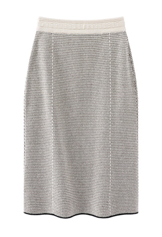 Wool and Cashmere Textured Knit Skirt