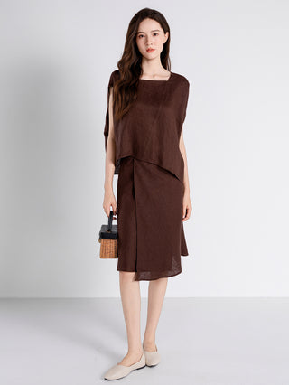 Linen Asymmetrical Square-Neck Shell