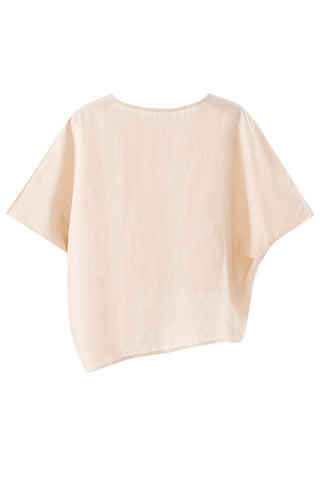 Linen Asymmetrical Square-Neck Shell