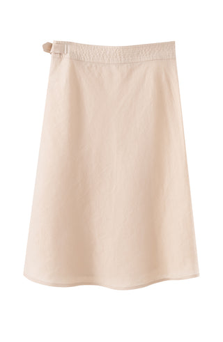 Linen Wrap Midi Skirt