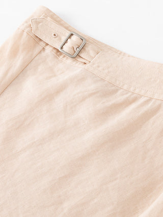 Linen Wrap Midi Skirt