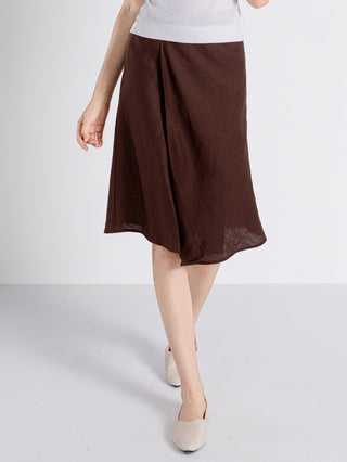Linen Wrap Midi Skirt