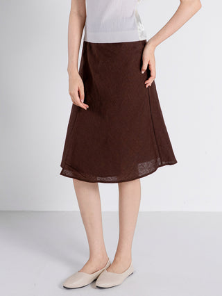 Linen Wrap Midi Skirt