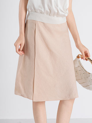 Linen Wrap Midi Skirt