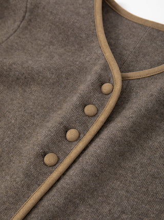 Wool and Cashmere Contrast-Trim Jacket