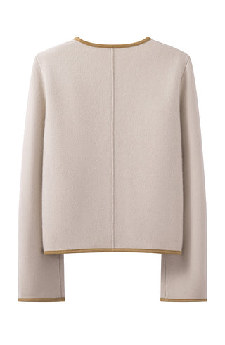 Wool and Cashmere Contrast-Trim Jacket