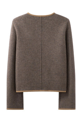 Wool and Cashmere Contrast-Trim Jacket