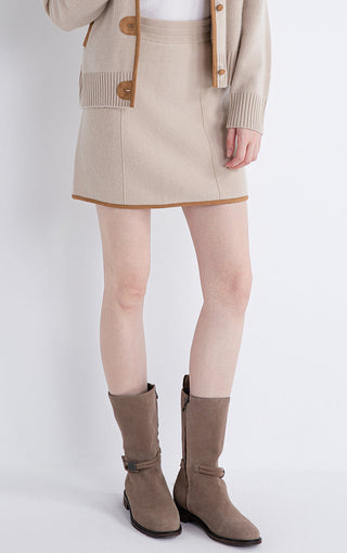 Wool and Cashmere Knit Mini Skirt - serathinan 
