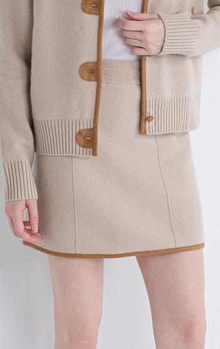 Wool and Cashmere Knit Mini Skirt - serathinan 