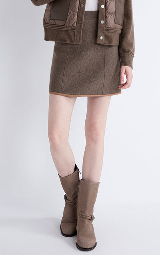 Wool and Cashmere Knit Mini Skirt - serathinan 