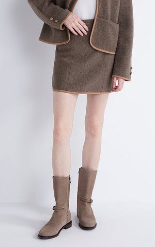 Wool-Cashmere Women’s Knit Mini Skirt