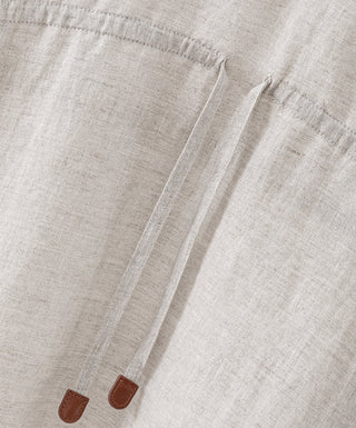 100% Linen Drawstring Waist Mini Dress