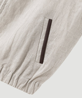 Linen Vest with Sheepskin Trim