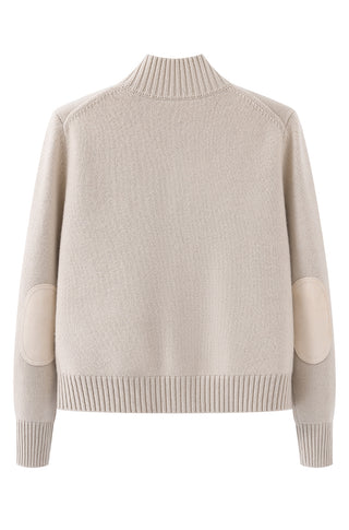 Wool and Cashmere High-Neck Button Cardigan