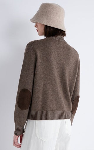 Wool and Cashmere High-Neck Button Cardigan - serathinan 