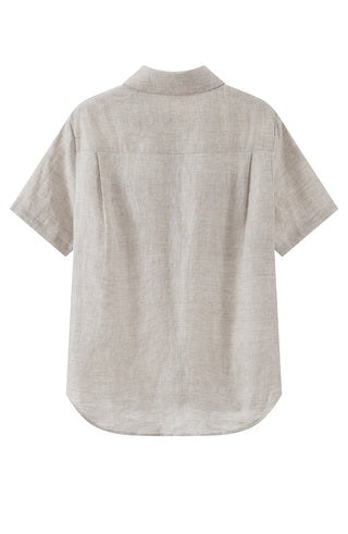 Linen Utility Short-Sleeve Shirt