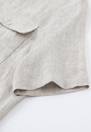 Linen Utility Short-Sleeve Shirt