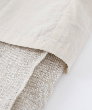 Linen Cropped Barrel-Leg Pants