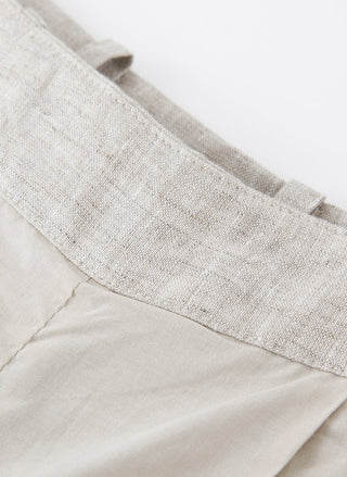 Linen Cropped Barrel-Leg Pants