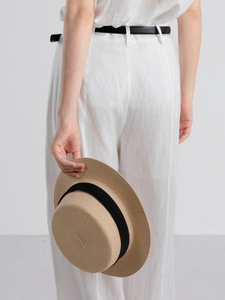 Linen Cropped Barrel-Leg Pants